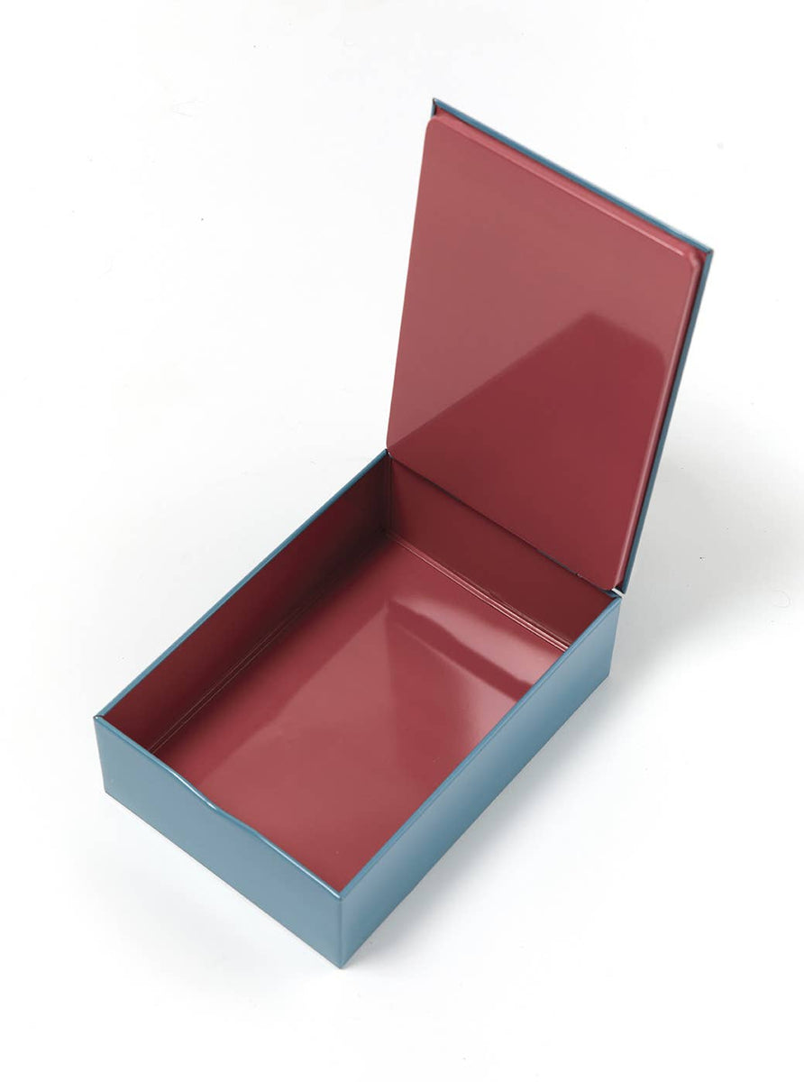Lampman rectangular metal tin box Sorella Glenn