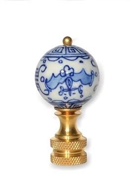 Finial Small Blue/white 1.75" P51
