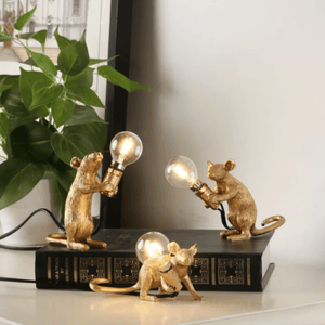 Homerely - Gold Mouse Resin Night Light