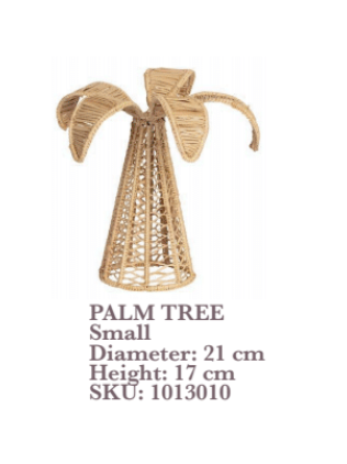 Palm Tree Candle Holder Rattan