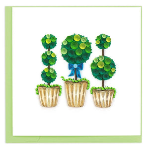 Quilling Card - Potted Topiary Plants Card